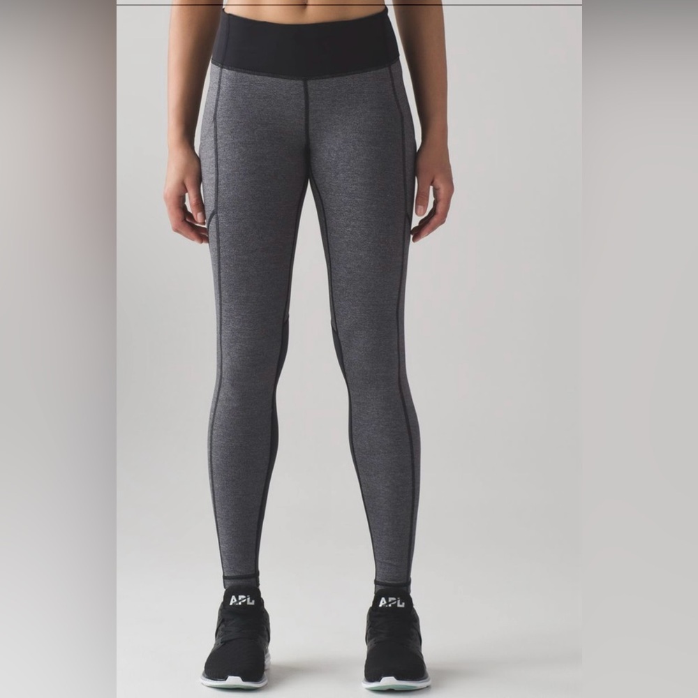 Lululemon Speed Tight Size 4 Heathered Black EUC